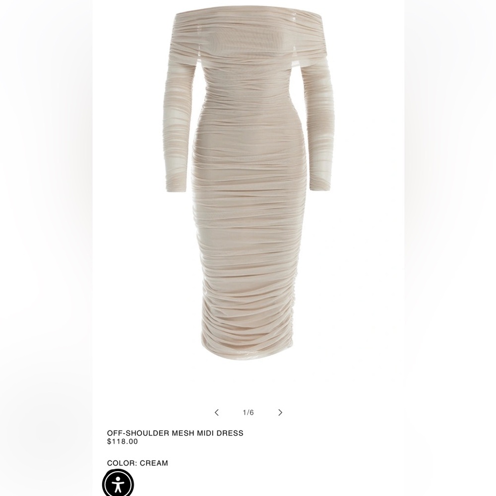 Naked Wardrobe Off-Shoulder Mesh Dress